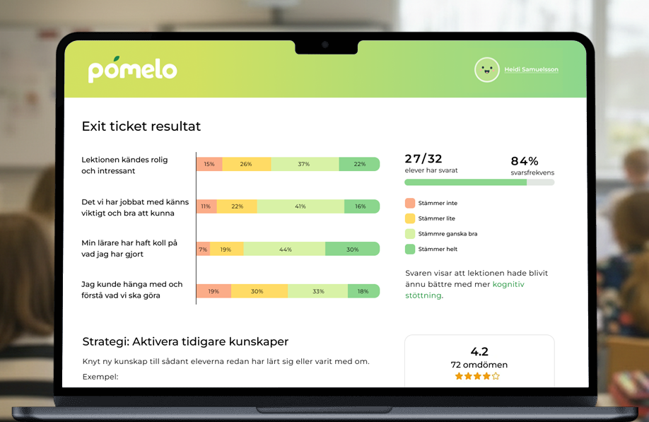 Resultat och strategier till läraren